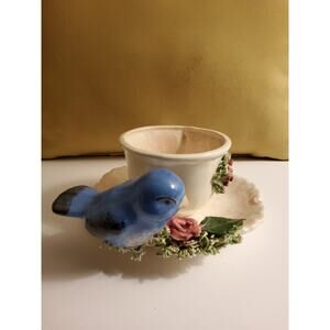 Vintage Duck, Duck, Goose Ceramic  Cup & Saucer - Made and Handpainted in Mexico